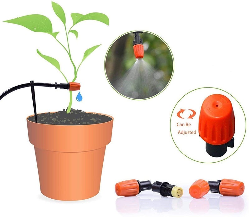 MSDADA Greenhouse Drip Irrigation Kit, 50ft Garden Automatic Irrigation System, 1/4" Blank Distribution Tubing Hose Adjustable Nozzle, Plant Watering System for Garden, Patio, Flower Bed, Lawn - Image 4